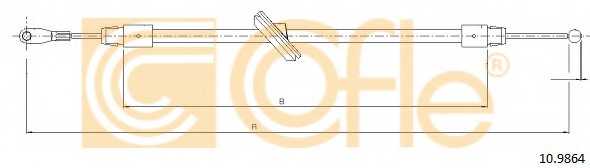 Трос стояночной тормозной системы COFLE 92.10.9864 / 10.9864 - изображение