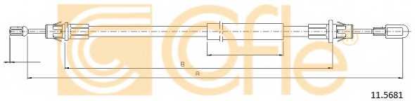 Трос стояночной тормозной системы COFLE 92.11.5681 / 11.5681 - изображение