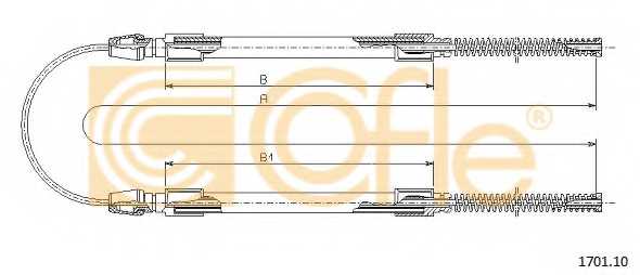 Трос стояночной тормозной системы COFLE 92.1701.10 / 1701.10 - изображение