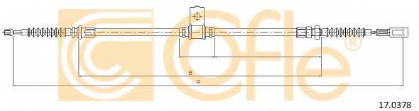 Трос стояночной тормозной системы COFLE 92.17.0378 / 17.0378 - изображение