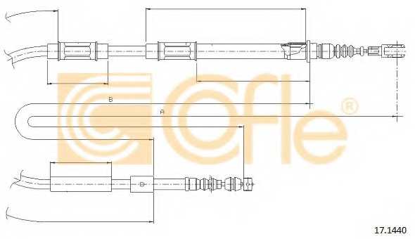 Трос стояночной тормозной системы COFLE 92.17.1440 / 17.1440 - изображение