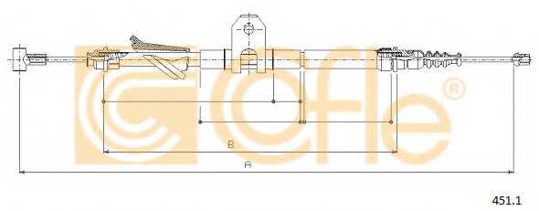 Трос стояночной тормозной системы COFLE 92.451.1 / 451.1 - изображение