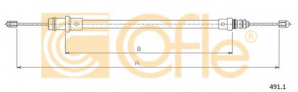 Трос стояночной тормозной системы COFLE 92.491.1 / 491.1 - изображение