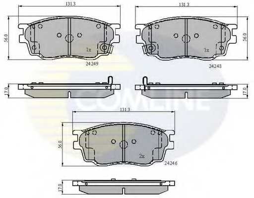 Колодки тормозные дисковые передний для MAZDA 6(GG) <b>COMLINE CBP3948 / 24246, 24248, 24249</b> - изображение
