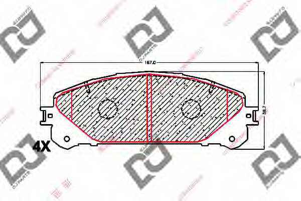Тормозные колодки <b>DJ PARTS BP1649</b> - изображение Тормозные колодки <b>DJ PARTS BP1649</b> - изображение