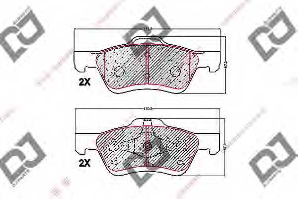 Колодки тормозные дисковые <b>DJ PARTS BP1708</b> - изображение