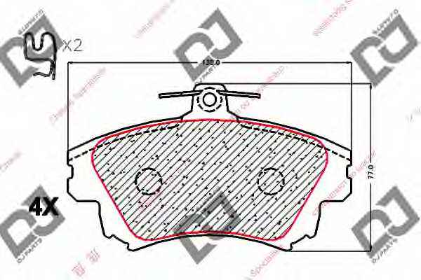 Тормозные колодки <b>DJ PARTS BP1903</b> - изображение Тормозные колодки <b>DJ PARTS BP1903</b> - изображение