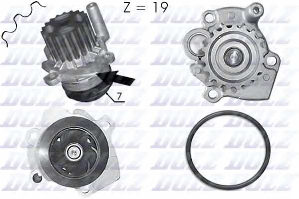 Насос водяной AUDI A4 (B6, B7) , VW PASSAT (3B3, 3C) 1.9TDI, 2.0TDI A-203 <b>DOLZ A203</b> - изображение