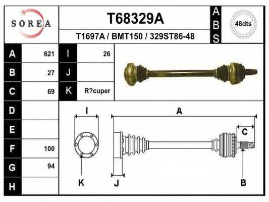 Приводной вал EAI T68329A - изображение Приводной вал EAI T68329A - изображение