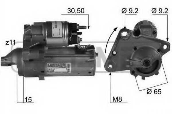 Стартер 1,4кВт для CITROEN BERLINGO, C1, C2, C3, C4, C5, JUMPY, NEMO, XSARA / FIAT SCUDO / PEUGEOT 1007, 107, 206, 207, 307, 308, 407, BIPPER, EXPERT, PARTNER / TOYOTA AYGO <b>ERA 220068</b> - изображение