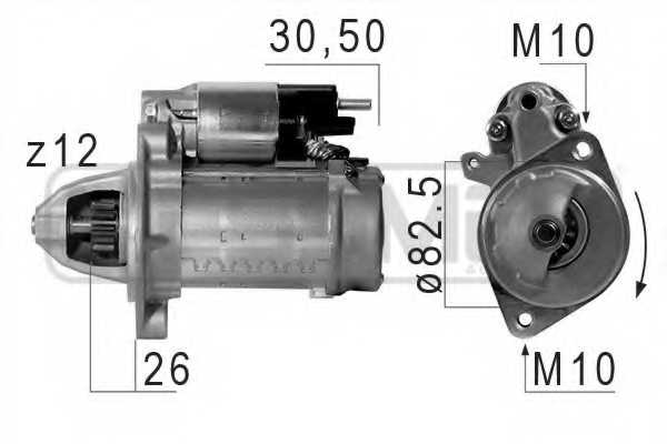 Стартер 1,8кВт для MERCEDES C(CL203,S203,S204,W203,W204), CLC(CL203), CLK(C209), E(S211,W211), SPRINTER(906) <b>ERA 220671</b> - изображение