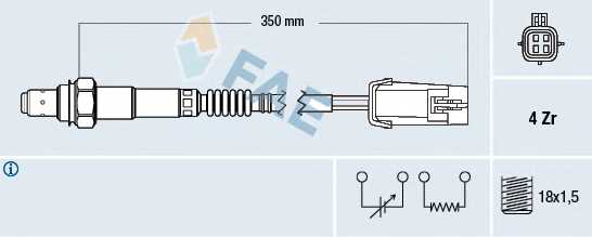 Лямбда-зонд FAE 77462 - изображение