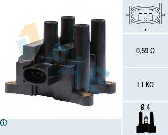 Катушка зажигания FORD Focus 1,4/1,6/1,8/2,0 98-04 <b>FAE 80214</b> - изображение