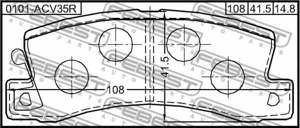 Колодки тормозные дисковые задний для LEXUS ES, RX / TOYOTA CALDINA, CAMRY, CARINA E, CARINA, CELICA, COROLLA LEVIN, COROLLA, CURREN, HARRIER, MR, VISTA, WINDOM <b>FEBEST 0101-ACV35R</b> - изображение 1