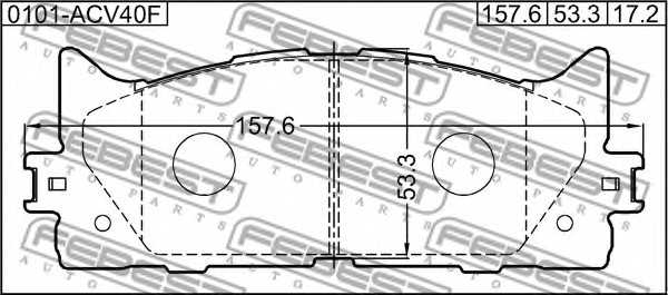 Колодки тормозные дисковые передний для LEXUS ES(ACV4#, ASV6#, AVV6#, GSV4#, GSV6#) / TOYOTA AURION(ACV4#, ACV5#, GSV4#, GSV5#), CAMRY(AVV5#, XV5#) <b>FEBEST 0101-ACV40F</b> - изображение 1