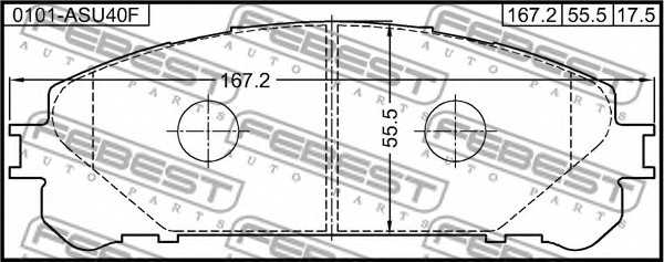 Колодки тормозные дисковые передний для LEXUS NX(AGZ1#,AYZ1#,ZGZ1#), RX(AGL1#,GGL1#,GYL1#) / TOYOTA KLUGER(#ASU4#,#GSU4#,#MHU4#), SIENNA(ASL3#,GSL3#) <b>FEBEST 0101-ASU40F</b> - изображение 1
