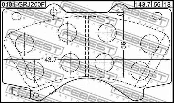 Колодки тормозные дисковые <b>FEBEST 0101-GRJ200F</b> - изображение 1