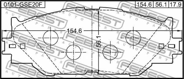 Колодки тормозные дисковые передний для LEXUS IS(ALE2#, AVE3#, GSE2#, GSE3#, USE2#) <b>FEBEST 0101-GSE20F</b> - изображение 1