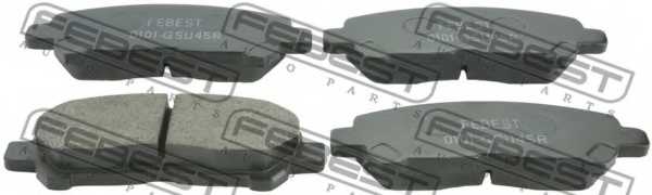 Колодки тормозные дисковые передний для TOYOTA KLUGER(#ASU4#,#GSU4#,#MHU4#) <b>FEBEST 0101-GSU45R</b> - изображение