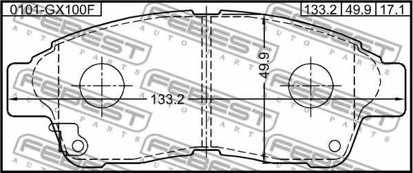 Колодки тормозные дисковые передний для TOYOTA CALDINA, CAMRY, CARINA E, CELICA, COROLLA LEVIN, COROLLA, CURREN, GAIA, PICNIC, RAV 4 <b>FEBEST 0101-GX100F</b> - изображение 1