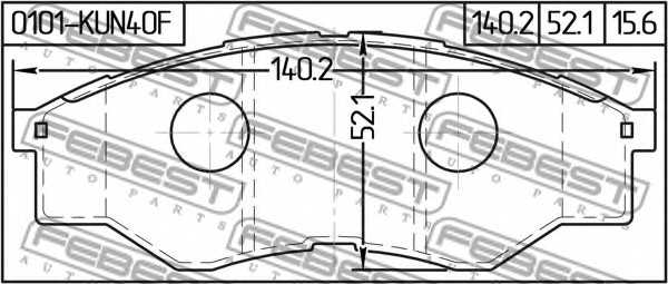 Колодки тормозные дисковые передний для TOYOTA DYNA(K, KD#, LY#, TRY2#), HILUX(GGN#, KUN#, KUN1#, LAN#, TGN#, TGN3#), KIJANG INNOVA(#KUN4#, #TGN4#) <b>FEBEST 0101-KUN40F</b> - изображение 1