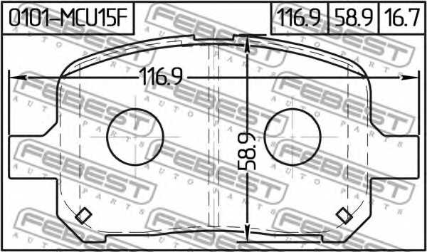 Колодки тормозные дисковые передний для LEXUS ES, RX / TOYOTA AVALON, CAMRY, GAIA, HARRIER, PREVIA, WINDOM <b>FEBEST 0101-MCU15F</b> - изображение 1