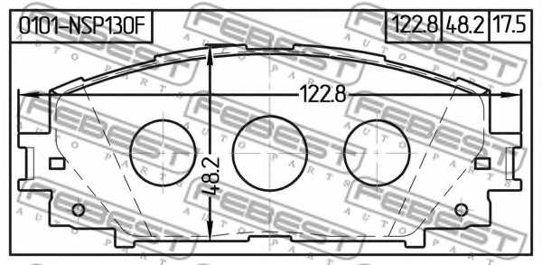 Колодки тормозные дисковые передний для LEXUS CT / TOYOTA ALLION, AQUA, COROLLA, PORTE, PREMIO, PRIUS, SPADE, URBAN CRUISER, VIOS/YARIS, YARIS <b>FEBEST 0101-NSP130F</b> - изображение 1