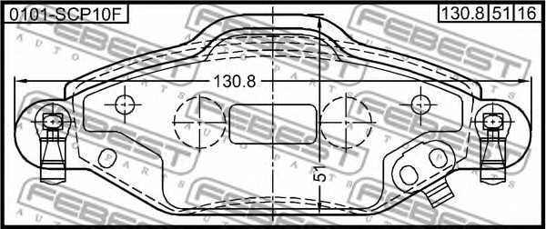 Колодки тормозные дисковые передний для TOYOTA YARIS(NCP1#,NLP1#,SCP1#) <b>FEBEST 0101-SCP10F</b> - изображение 1