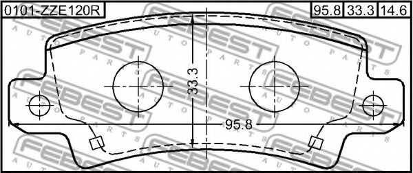 Колодки тормозные дисковые задний для TOYOTA COROLLA(CDE12#, NDE12#, R1#, ZDE12#, ZER#, ZZE12#) <b>FEBEST 0101-ZZE120R</b> - изображение 1