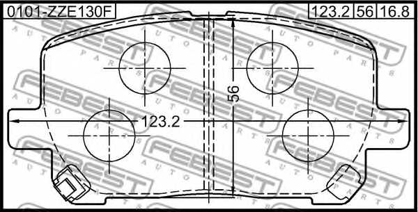 Колодки тормозные дисковые передний для TOYOTA AVENSIS(#ACM2#,#CLM2#), MATRIX(ZZE13#), NOAH/VOXY(#AZR6#) <b>FEBEST 0101-ZZE130F</b> - изображение 1