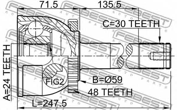 Шарнир приводного вала FEBEST 0110-015A48 - изображение 1