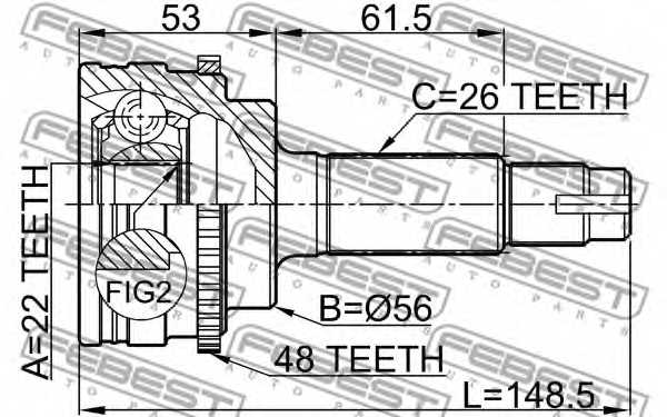Шарнир приводного вала FEBEST 0110-036A48 - изображение 1