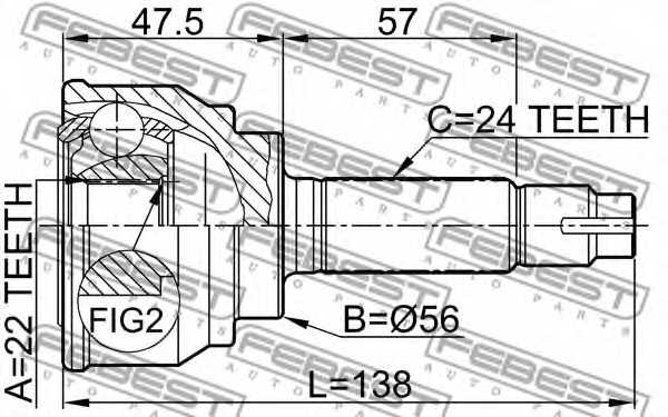 Шарнир приводного вала FEBEST 0110-042 - изображение 1