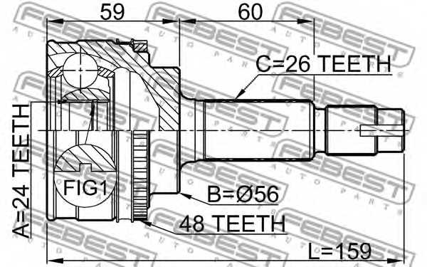 Шарнир приводного вала FEBEST 0110-056A48 - изображение 1