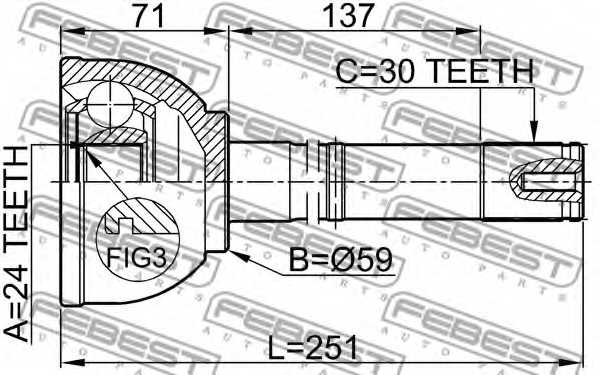 Шарнир приводного вала FEBEST 0110-058 - изображение 1