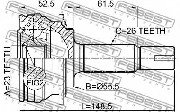 Шарнир приводного вала FEBEST 0110-1NZFE - изображение 1