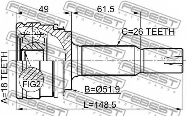 Шарнир приводного вала FEBEST 0110-ACA33R - изображение 1
