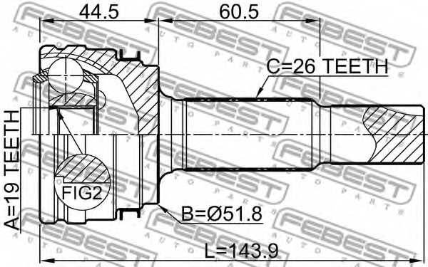 Шарнир приводного вала FEBEST 0110-ALA49R - изображение 1