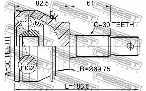 Шарнир приводного вала FEBEST 0110-GRJ150 - изображение 1