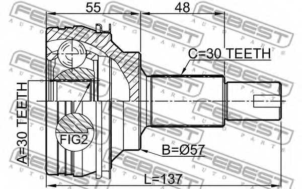 Шарнир приводного вала FEBEST 0110-GRX125 - изображение 1