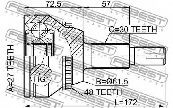 Шарнир приводного вала FEBEST 0110-GSL20A48 - изображение 1