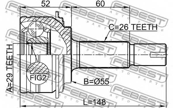 Шарнир приводного вала FEBEST 0110-NGJ10 - изображение 1