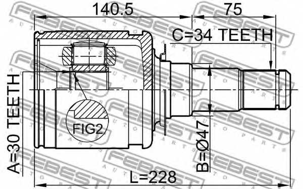 Шарнир приводного вала FEBEST 0111-200 - изображение 1
