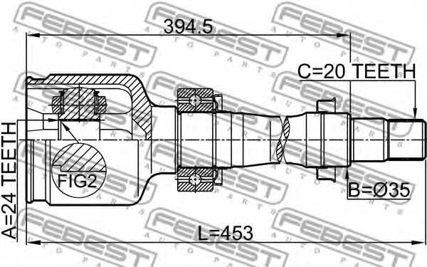 Шарнир приводного вала FEBEST 0111-220RH - изображение 1