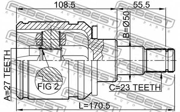 ШРУС FEBEST 0111-ACA20LH - изображение 1