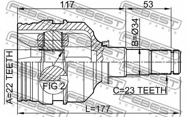 Шарнир приводного вала FEBEST 0111-AV220 - изображение 1