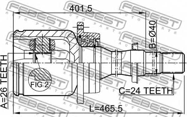 Шарнир приводного вала FEBEST 0111-AZT250RH - изображение 1