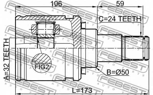 Шарнир приводного вала FEBEST 0111-CDT220LH - изображение 1