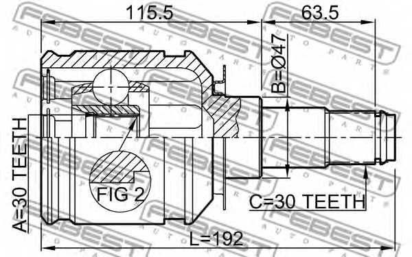 Шрус внутренний 30x47x30 FEBEST 0111-GRJ120 - изображение 1