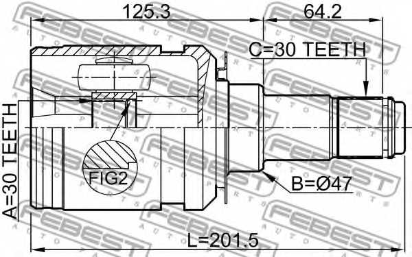 Шарнир приводного вала FEBEST 0111-GRJ150 - изображение 1